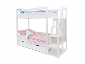 Двухъярусная кровать Svogen с ящиками белый в Чусовом - chusovoj.magazinmebel.ru | фото - изображение 1