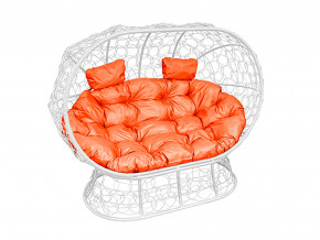 Кокон Лежебока на подставке с ротангом оранжевая подушка в Чусовом - chusovoj.magazinmebel.ru | фото