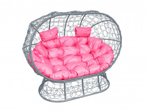 Кокон Лежебока на подставке с ротангом розовая подушка в Чусовом - chusovoj.magazinmebel.ru | фото