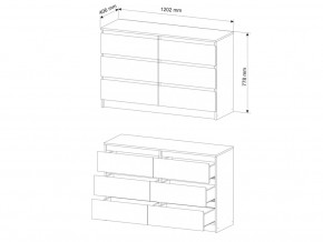 Комод Мори МК1200.6 Графит в Чусовом - chusovoj.magazinmebel.ru | фото - изображение 2