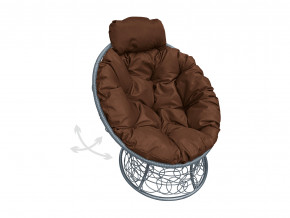 Кресло Папасан мини пружинка с ротангом коричневая подушка в Чусовом - chusovoj.magazinmebel.ru | фото