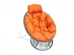 Кресло Папасан мини пружинка с ротангом оранжевая подушка в Чусовом - chusovoj.magazinmebel.ru | фото
