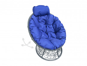 Кресло Папасан мини пружинка с ротангом синяя подушка в Чусовом - chusovoj.magazinmebel.ru | фото