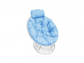 Кресло Папасан мини с ротангом голубая подушка в Чусовом - chusovoj.magazinmebel.ru | фото