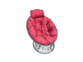 Кресло Папасан мини с ротангом красная подушка в Чусовом - chusovoj.magazinmebel.ru | фото