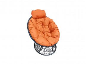 Кресло Папасан мини с ротангом оранжевая подушка в Чусовом - chusovoj.magazinmebel.ru | фото