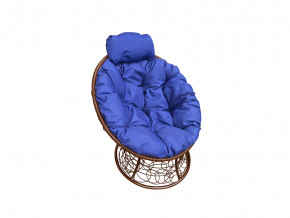 Кресло Папасан мини с ротангом синяя подушка в Чусовом - chusovoj.magazinmebel.ru | фото