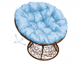 Кресло Папасан пружинка с ротангом голубая подушка в Чусовом - chusovoj.magazinmebel.ru | фото