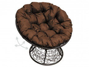 Кресло Папасан пружинка с ротангом коричневая подушка в Чусовом - chusovoj.magazinmebel.ru | фото - изображение 1