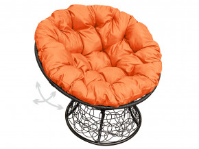 Кресло Папасан пружинка с ротангом оранжевая подушка в Чусовом - chusovoj.magazinmebel.ru | фото