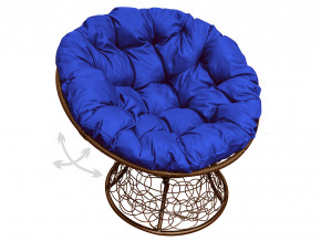 Кресло Папасан пружинка с ротангом синяя подушка в Чусовом - chusovoj.magazinmebel.ru | фото