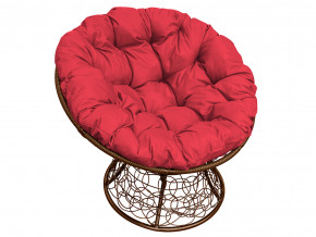Кресло Папасан с ротангом красная подушка в Чусовом - chusovoj.magazinmebel.ru | фото