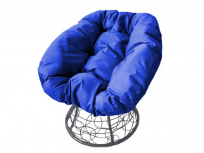 Кресло Пончик с ротангом синяя подушка в Чусовом - chusovoj.magazinmebel.ru | фото