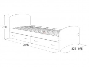 Кровать-6 одинарная с 2-мя ящиками 800*2000 венге/млечный дуб в Чусовом - chusovoj.magazinmebel.ru | фото - изображение 2