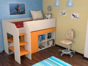 Кровать чердак Теремок 2 Оранжевый в Чусовом - chusovoj.magazinmebel.ru | фото - изображение 1