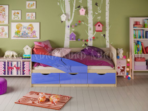 Кровать Дельфин 1600 Синий металлик в Чусовом - chusovoj.magazinmebel.ru | фото - изображение 1