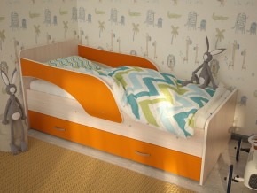 Кровать детская Максимка млечный дуб-оранж в Чусовом - chusovoj.magazinmebel.ru | фото