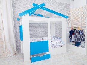 Кровать детская Теремок с ящиком лазурь в Чусовом - chusovoj.magazinmebel.ru | фото
