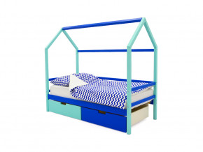 Кровать-домик Svogen с ящиками мятно-синий в Чусовом - chusovoj.magazinmebel.ru | фото