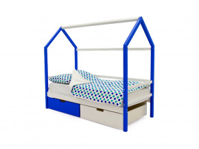 Кровать-домик Svogen с ящиками сине-белый в Чусовом - chusovoj.magazinmebel.ru | фото