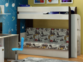 Кровать двухъярусная Карамель 75 венге ткань биг бен в Чусовом - chusovoj.magazinmebel.ru | фото