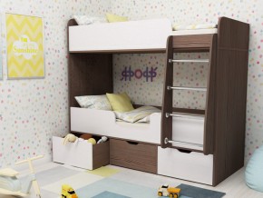 Кровать двухъярусная Малыш двойняшка бодега-белый в Чусовом - chusovoj.magazinmebel.ru | фото
