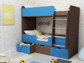 Кровать двухъярусная Малыш двойняшка бодега-голубой в Чусовом - chusovoj.magazinmebel.ru | фото