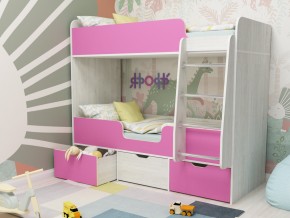 Кровать двухъярусная Малыш двойняшка винтерберг-розовый в Чусовом - chusovoj.magazinmebel.ru | фото