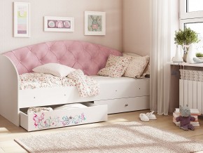 Кровать Эльза Белый-розовый в Чусовом - chusovoj.magazinmebel.ru | фото