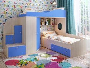 Кровать Кадет 2 Дуб молочный-голубой в Чусовом - chusovoj.magazinmebel.ru | фото
