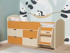 Кровать Малыш-7 Дуб-Оранжевый в Чусовом - chusovoj.magazinmebel.ru | фото - изображение 1