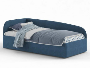 Кровать мягкая Денди на латах рогожка синяя в Чусовом - chusovoj.magazinmebel.ru | фото