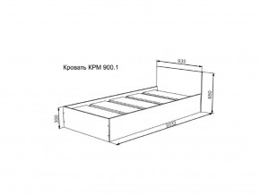 Кровать Мори КРМ 900.1 графит в Чусовом - chusovoj.magazinmebel.ru | фото - изображение 2