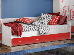 Кровать с ящиками Вега Алфавит Красный в Чусовом - chusovoj.magazinmebel.ru | фото