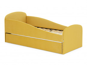 Кровать с ящиком Letmo горчичный (велюр) в Чусовом - chusovoj.magazinmebel.ru | фото
