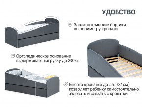 Кровать с ящиком Letmo графит (велюр) в Чусовом - chusovoj.magazinmebel.ru | фото - изображение 11