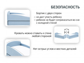 Кровать с ящиком Letmo небесный (рогожка) в Чусовом - chusovoj.magazinmebel.ru | фото - изображение 15