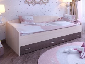 Кровать с выкатными ящиками Дуб молочный-Бодего в Чусовом - chusovoj.magazinmebel.ru | фото