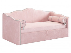 Кровать софа Лея 900 велюр нежно-розовый/галька в Чусовом - chusovoj.magazinmebel.ru | фото