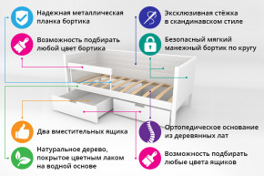 Кровать-тахта Svogen мягкая с ящиками и бортиком с фото белый/барашки в Чусовом - chusovoj.magazinmebel.ru | фото - изображение 2