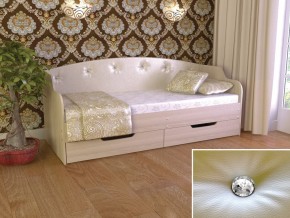 Кровать Юниор Тип 2 шимо светлый, белый перламутр 900х2000 в Чусовом - chusovoj.magazinmebel.ru | фото