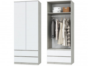 Шкаф для одежды 2х дверный с ящиками Лори дуб серый, белый в Чусовом - chusovoj.magazinmebel.ru | фото - изображение 1