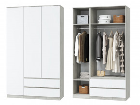 Шкаф для одежды трехдверный Лори дуб серый, белый в Чусовом - chusovoj.magazinmebel.ru | фото